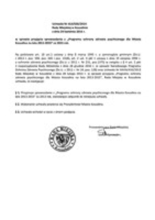 Uchwała Rady Miejskiej w Koszalinie nr XLII/636/2014