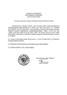 Uchwała Rady Miejskiej w Koszalinie nr XLII/638/2014