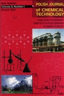 Polish Journal of Chemical Technology : a publication of the Permanent Committee of the Polish Congresses on Chemical Technology