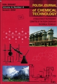 Polish Journal of Chemical Technology : a publication of the Permanent Committee of the Polish Congresses on Chemical Technology