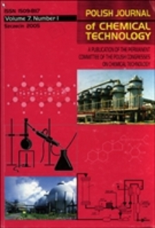 Polish Journal of Chemical Technology : a publication of the Permanent Committee of the Polish Congresses on Chemical Technology