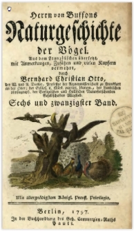 Naturgeschichte der Vögel. Bd. 26