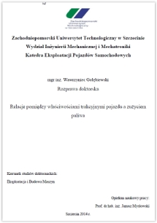 Relacje pomiędzy właściwościami trakcyjnymi pojazdu a zużyciem paliwa
