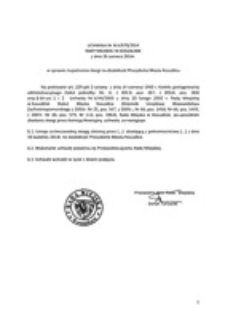 Uchwała Rady Miejskiej w Koszalinie nr XLV/670/2014