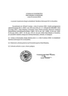 Uchwała Rady Miejskiej w Koszalinie nr XLVIII/696/2014