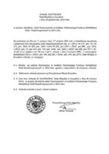 Uchwała Rady Miejskiej w Koszalinie nr XLIX/703/2014