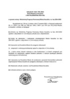 Uchwała Rady Miejskiej w Koszalinie nr XLIX/705/2014