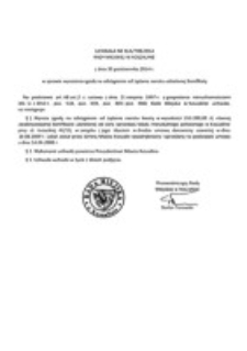 Uchwała Rady Miejskiej w Koszalinie nr XLIX/708/2014