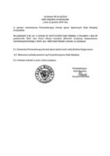 Uchwała Rady Miejskiej w Koszalinie nr III/10/2014