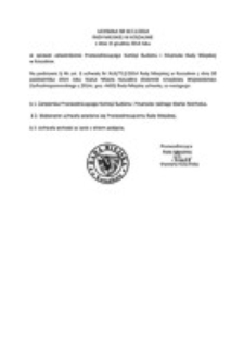 Uchwała Rady Miejskiej w Koszalinie nr III/11/2014