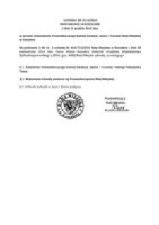 Uchwała Rady Miejskiej w Koszalinie nr III/13/2014