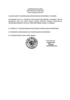 Uchwała Rady Miejskiej w Koszalinie nr III/15/2014