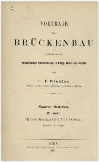 4 Heft. Querkonstruktionen der eisernen Br&uuml;cken