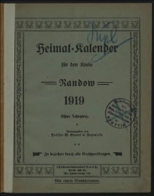 Heimat = Kalender für den Kreis Randow. 1919