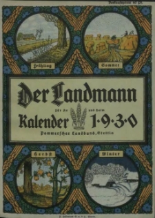 Der Landmann für Ar und Halm : kalender. 1930