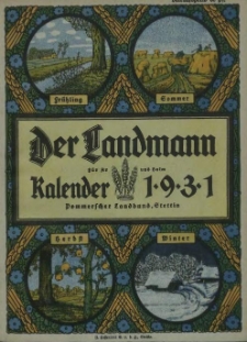 Der Landmann für Ar und Halm : kalender. 1931