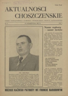 Aktualności Choszczeńskie : pismo Powiatowego Komitetu Wyborczego Frontu Narodowego. 1952 nr 4