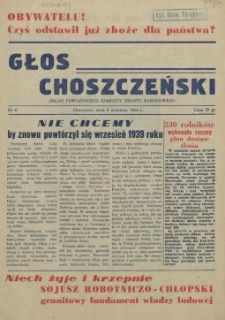 Głos Choszczeński : organ Powiatowego Komitetu Frontu Narodowego. 1954 nr 6