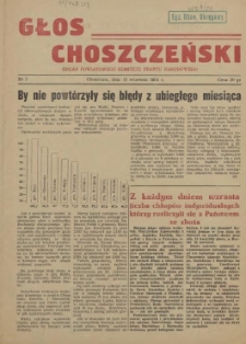 Głos Choszczeński : organ Powiatowego Komitetu Frontu Narodowego. 1954 nr 7
