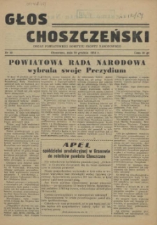 Głos Choszczeński : organ Powiatowego Komitetu Frontu Narodowego. 1954 nr 10