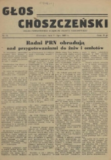 Głos Choszczeński : organ Powiatowego Komitetu Frontu Narodowego. 1955 nr 15