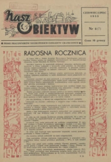 Nasz Obiektyw : pismo pracowników Szczecińskich Zakładów Graficznych. 1955 nr 4