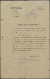 Testimonium Matrimonii