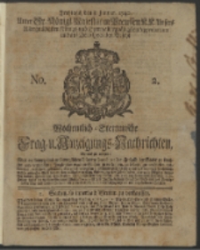 Wochentlich-Stettinische Frag- und Anzeigungs-Nachrichten. 1740 No. 2