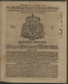 Wochentlich-Stettinische Frag- und Anzeigungs-Nachrichten. 1740 No. 5