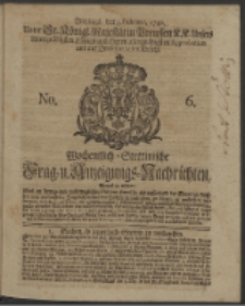Wochentlich-Stettinische Frag- und Anzeigungs-Nachrichten. 1740 No. 6