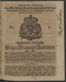 Wochentlich-Stettinische Frag- und Anzeigungs-Nachrichten. 1740 No. 11