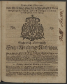 Wochentlich-Stettinische Frag- und Anzeigungs-Nachrichten. 1740 No. 19