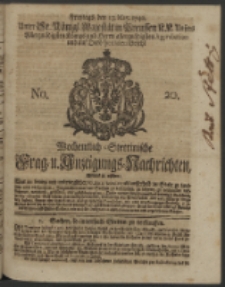 Wochentlich-Stettinische Frag- und Anzeigungs-Nachrichten. 1740 No. 20