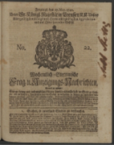 Wochentlich-Stettinische Frag- und Anzeigungs-Nachrichten. 1740 No. 22