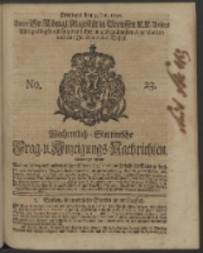 Wochentlich-Stettinische Frag- und Anzeigungs-Nachrichten. 1740 No. 23