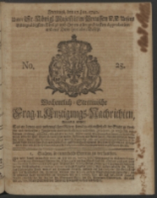 Wochentlich-Stettinische Frag- und Anzeigungs-Nachrichten. 1740 No. 25