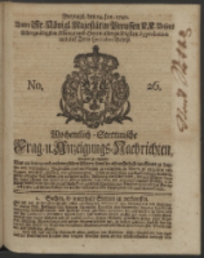 Wochentlich-Stettinische Frag- und Anzeigungs-Nachrichten. 1740 No. 26