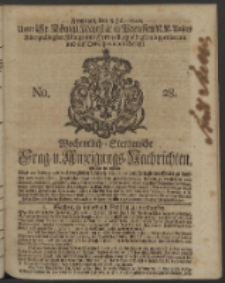 Wochentlich-Stettinische Frag- und Anzeigungs-Nachrichten. 1740 No. 28