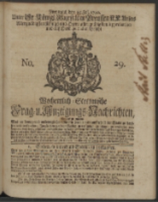 Wochentlich-Stettinische Frag- und Anzeigungs-Nachrichten. 1740 No. 29