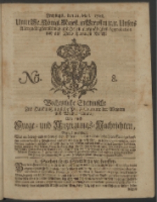 Wochentliche Stettinische zur Handlung nützliche Preis-Courante der Waaren und Wechsel-Cours, wie auch Frage- und Anzeigungs-Nachrichten. 1728 No. 8