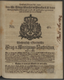 Wochentlich-Stettinische Frag- und Anzeigungs-Nachrichten. 1740 No. 40