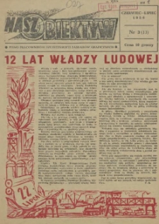 Nasz Obiektyw : pismo pracowników Szczecińskich Zakładów Graficznych. 1956 nr 3