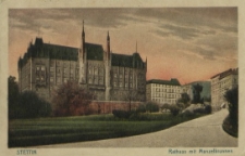 Stettin, Rathaus mit Manzelbrunnen