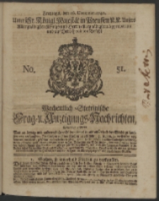 Wochentlich-Stettinische Frag- und Anzeigungs-Nachrichten. 1740 No. 51