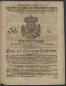 Wochentliche Stettinische zur Handlung nützliche Preis-Courante der Waaren und Wechsel-Cours, wie auch Frage- und Anzeigungs-Nachrichten. 1728 No. 16
