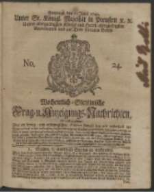 Wochentlich-Stettinische Frag- und Anzeigungs-Nachrichten. 1742 No. 24