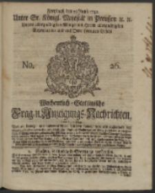 Wochentlich-Stettinische Frag- und Anzeigungs-Nachrichten. 1742 No. 26