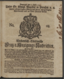 Wochentlich-Stettinische Frag- und Anzeigungs-Nachrichten. 1742 No. 28