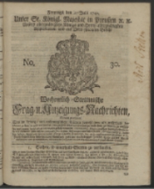 Wochentlich-Stettinische Frag- und Anzeigungs-Nachrichten. 1742 No. 30