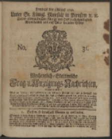 Wochentlich-Stettinische Frag- und Anzeigungs-Nachrichten. 1742 No. 31